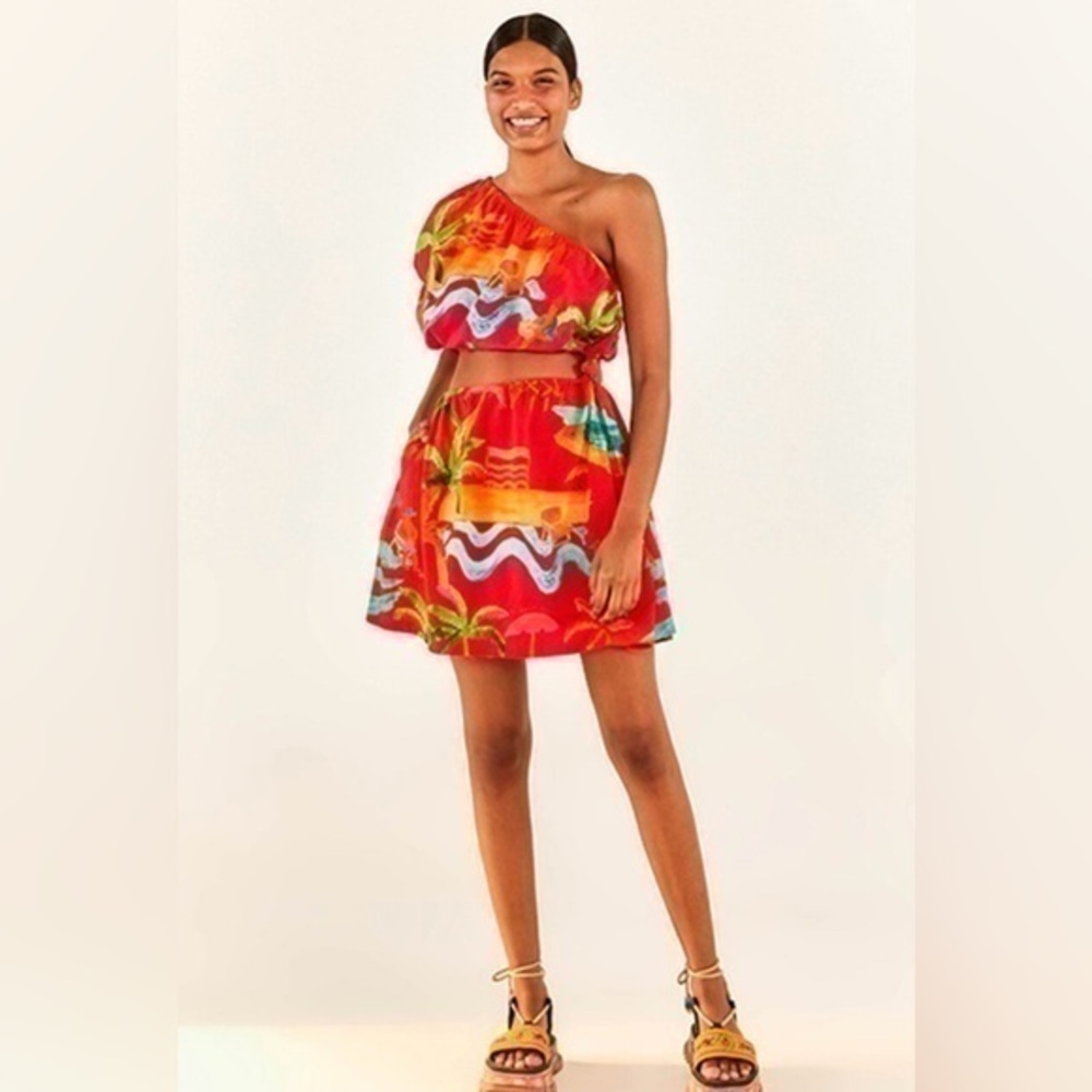 FARM Rio  Red Printed Mini Dress